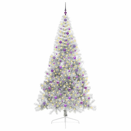 Konstgjord Förbelyst Julgran Silver 240 cm PET