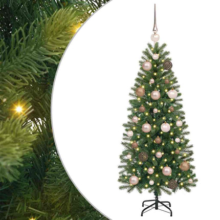 Konstgjord julgran med 150 LED-lampor Grön 120 cm PE och PVC
