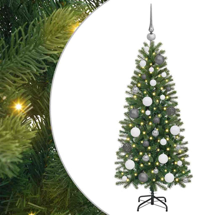 Konstgjord julgran med 150 LED-lampor Grön 120 cm PE och PVC