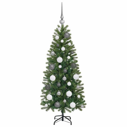 Konstgjord julgran med 150 LED-lampor Grön 120 cm PE och PVC