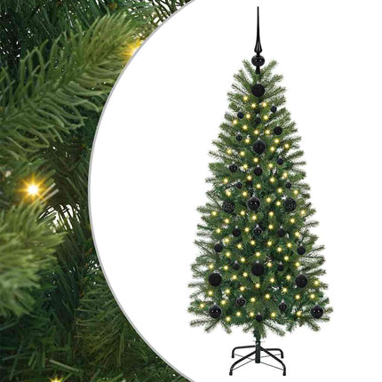 Konstgjord julgran med 150 LED-lampor Grön 120 cm PE och PVC