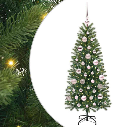 Konstgjord julgran med 150 LED-lampor Grön 120 cm PE och PVC