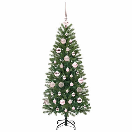 Konstgjord julgran med 150 LED-lampor Grön 120 cm PE och PVC