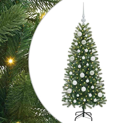 Konstgjord julgran med 150 LED-lampor Grön 120 cm PE och PVC