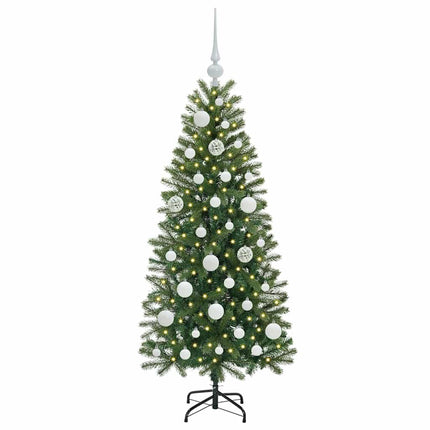 Konstgjord julgran med 150 LED-lampor Grön 120 cm PE och PVC