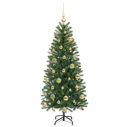 Konstgjord julgran med 150 LED-lampor Grön 120 cm PE och PVC