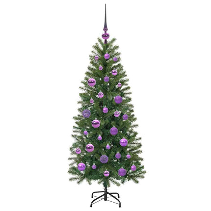 Konstgjord julgran med 150 LED-lampor Grön 120 cm PE och PVC