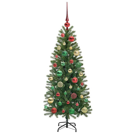 Konstgjord julgran med 150 LED-lampor Grön 120 cm PE och PVC
