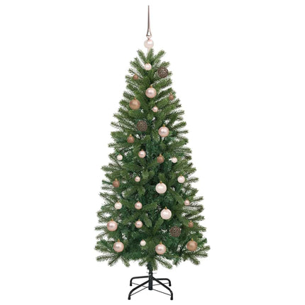 Konstgjord julgran med 150 LED-lampor Grön 150 cm PE och PVC