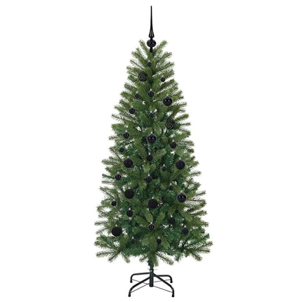 Konstgjord julgran med 150 LED-lampor Grön 150 cm PE och PVC