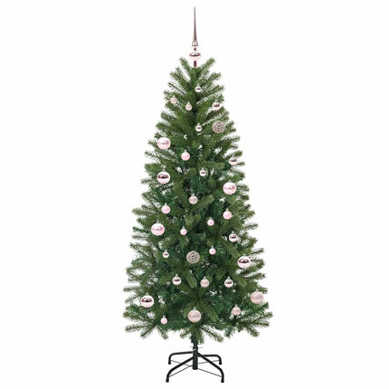 Konstgjord julgran med 150 LED-lampor Grön 150 cm PE och PVC