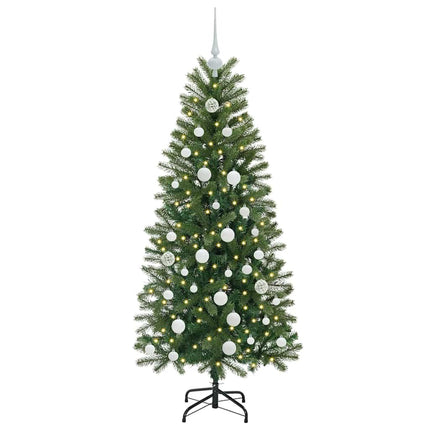 Konstgjord julgran med 150 LED-lampor Grön 150 cm PE och PVC