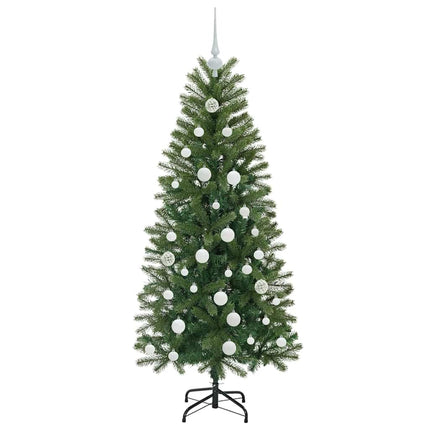 Konstgjord julgran med 150 LED-lampor Grön 150 cm PE och PVC