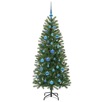 Konstgjord julgran med 150 LED-lampor Grön 150 cm PE och PVC
