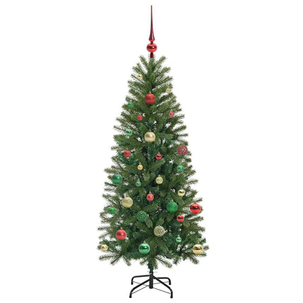 Konstgjord julgran med 150 LED-lampor Grön 150 cm PE och PVC