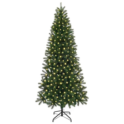 Konstgjord julgran med 300 LED-lampor Grön 180 cm PE och PVC