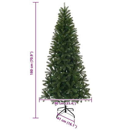 Konstgjord julgran med 300 LED-lampor Grön 180 cm PE och PVC
