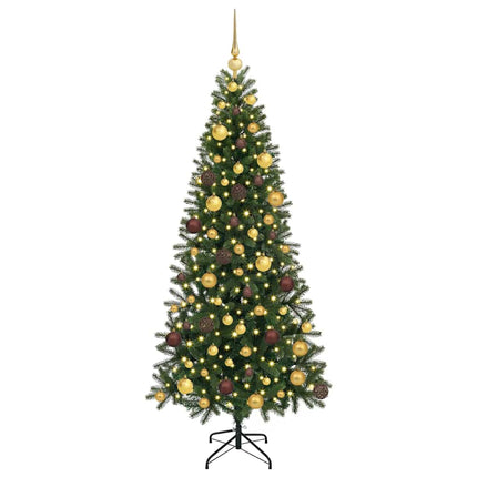 Konstgjord julgran med 300 LED-lampor Grön 180 cm PE och PVC