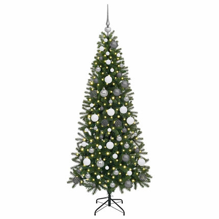 Konstgjord julgran med 300 LED-lampor Grön 180 cm PE och PVC