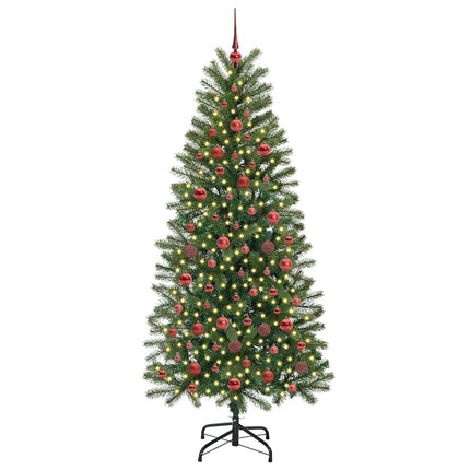 Konstgjord julgran med 300 LED-lampor Grön 180 cm PE och PVC