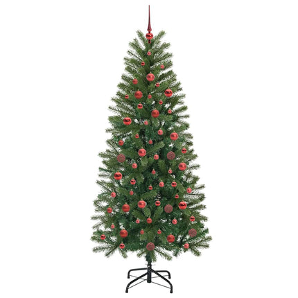 Konstgjord julgran med 300 LED-lampor Grön 180 cm PE och PVC