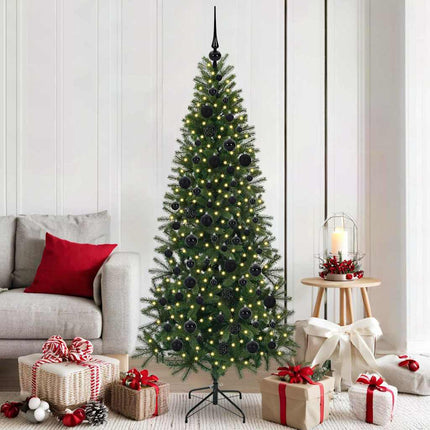 Konstgjord julgran med 300 LED-lampor Grön 180 cm PE och PVC