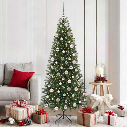 Konstgjord julgran med 300 LED-lampor Grön 180 cm PE och PVC