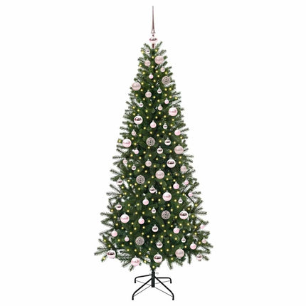 Konstgjord julgran med 300 LED-lampor Grön 180 cm PE och PVC