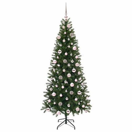 Konstgjord julgran med 300 LED-lampor Grön 180 cm PE och PVC