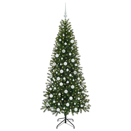 Konstgjord julgran med 300 LED-lampor Grön 180 cm PE och PVC