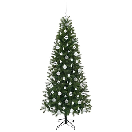Konstgjord julgran med 300 LED-lampor Grön 180 cm PE och PVC