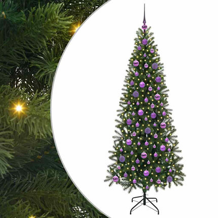 Konstgjord julgran med 300 LED-lampor Grön 180 cm PE och PVC