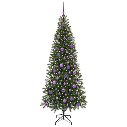 Konstgjord julgran med 300 LED-lampor Grön 180 cm PE och PVC