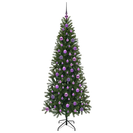 Konstgjord julgran med 300 LED-lampor Grön 180 cm PE och PVC