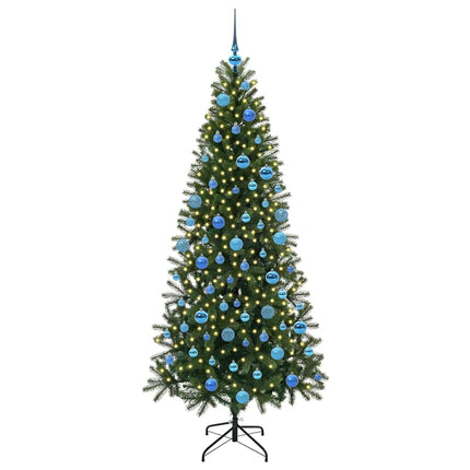 Konstgjord julgran med 300 LED-lampor Grön 180 cm PE och PVC