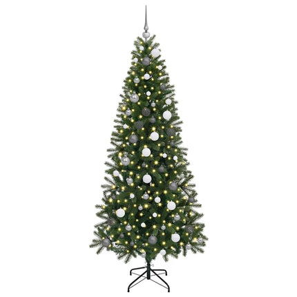 Konstgjord julgran med 300 LED-lampor Grön 210 cm PE och PVC