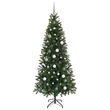 Konstgjord julgran med 300 LED-lampor Grön 210 cm PE och PVC