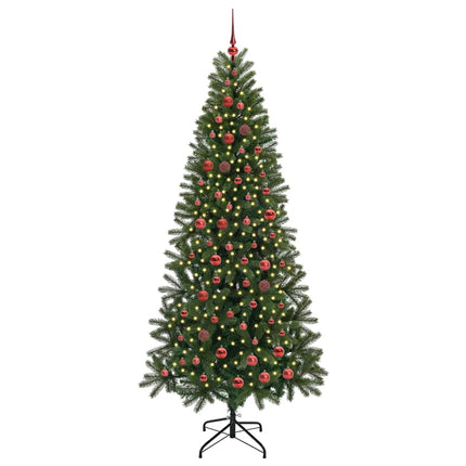 Konstgjord julgran med 300 LED-lampor Grön 210 cm PE och PVC