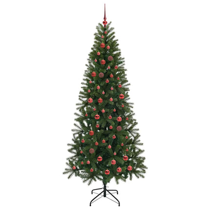 Konstgjord julgran med 300 LED-lampor Grön 210 cm PE och PVC