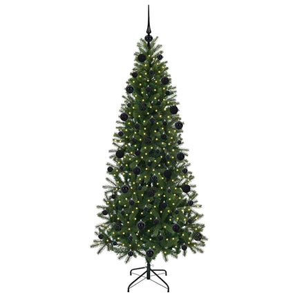 Konstgjord julgran med 300 LED-lampor Grön 210 cm PE och PVC