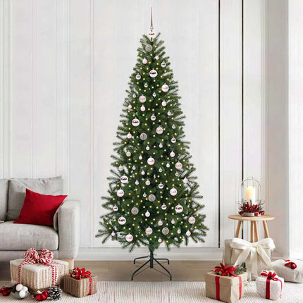 Konstgjord julgran med 300 LED-lampor Grön 210 cm PE och PVC