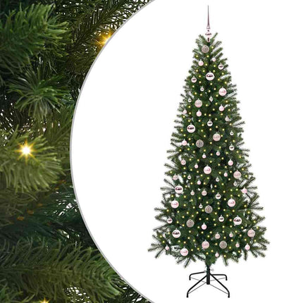 Konstgjord julgran med 300 LED-lampor Grön 210 cm PE och PVC