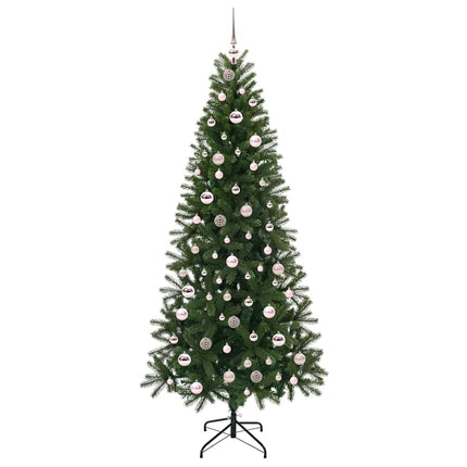 Konstgjord julgran med 300 LED-lampor Grön 210 cm PE och PVC