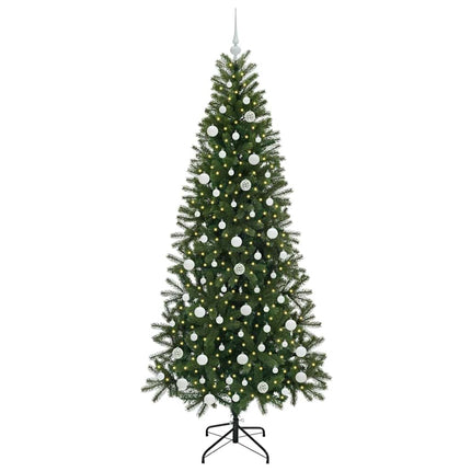Konstgjord julgran med 300 LED-lampor Grön 210 cm PE och PVC