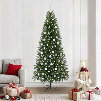 Konstgjord julgran med 300 LED-lampor Grön 210 cm PE och PVC