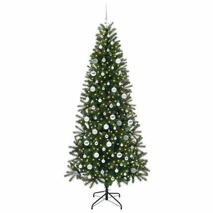 Konstgjord julgran med 300 LED-lampor Grön 210 cm PE och PVC