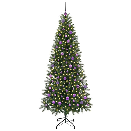 Konstgjord julgran med 300 LED-lampor Grön 210 cm PE och PVC