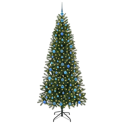 Konstgjord julgran med 300 LED-lampor Grön 210 cm PE och PVC