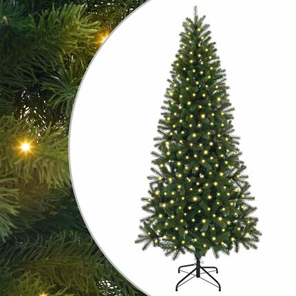 Konstgjord julgran med 300 LED-lampor Grön 240 cm PE och PVC