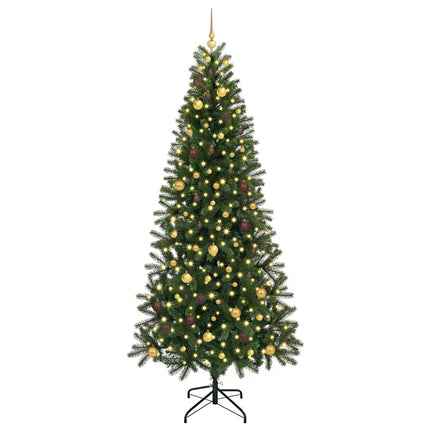 Konstgjord julgran med 300 LED-lampor Grön 240 cm PE och PVC